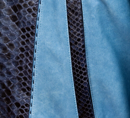 Elegant Python and Lambskin Silk Leather Men's Jackets